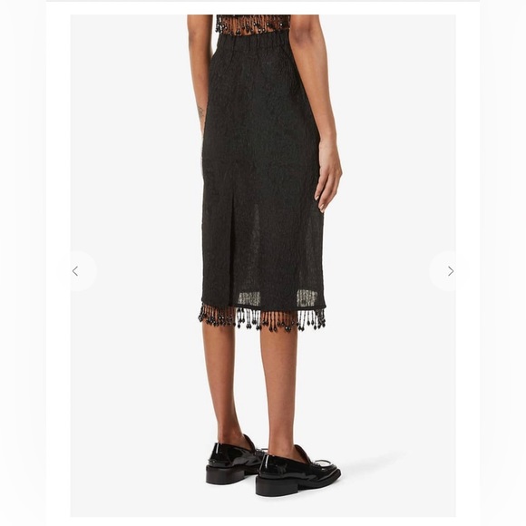 GANNI Bead-Embellished Jacquard Recycled Polyester-Blend Midi Skirt - Picture 3 of 14